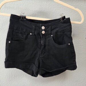 Black High-Rise Jean Shorts - Size Small